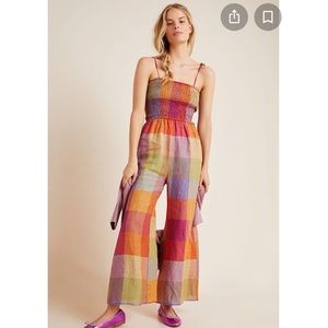 Anthropologie - Rainbow Plaid Jumpsuit
